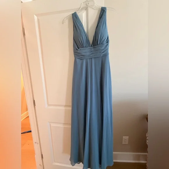 beautiful light blue dresses Flowy See Through Ice Blue Tulle Prom Dress Formal Gown main image 0